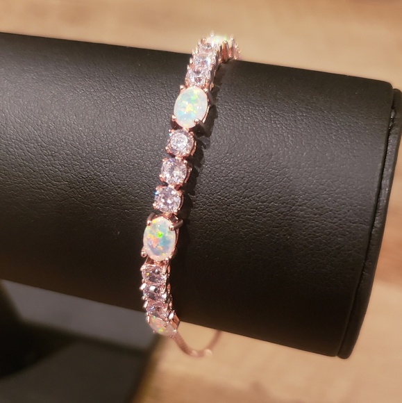 Fiery Opal tennis bracelet with Swarovski crystals Fiery Opal tennis bracelet with Swarovski crystals